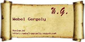 Webel Gergely névjegykártya